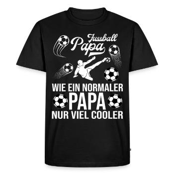 Fussballer Fussball Papa Vater Vatertag - Männer Premium Bio T-Shirt - Schwarz - Vorne - Nico (187cm)