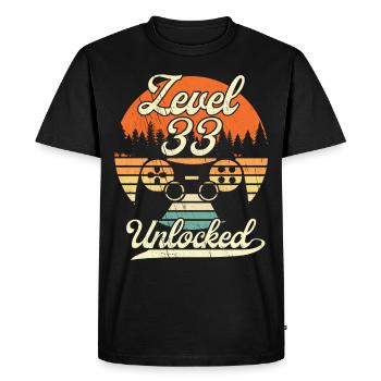 Level 33 Unlocked Men Gamer 33 Birthday Gamer - Men's Premium Organic T-Shirt - black - Front - Nico (187cm)