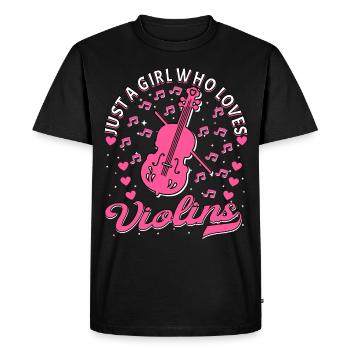 Violin Music Violin Player Musician - Men's Premium Organic T-Shirt - black - Front - Nico (187cm)