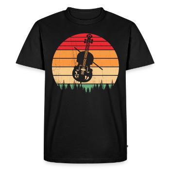 Violin Music Violin Player Musician - Men's Premium Organic T-Shirt - black - Front - Nico (187cm)