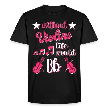 Violin Music Violin Player Musician - Men's Premium Organic T-Shirt - black - Front - Nico (187cm)
