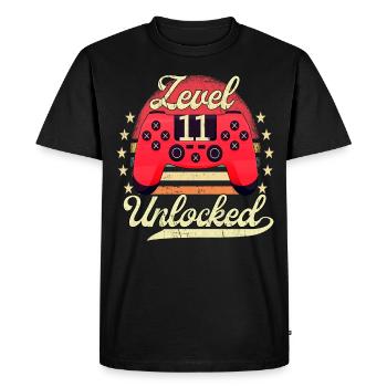 Level 11 Unlocked Teen Video Gamer 11. - Men's Premium Organic T-Shirt - black - Front - Nico (187cm)