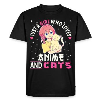 Anime Girl. Anime Merch. Otaku Manga - Men's Premium Organic T-Shirt - black - Front - Nico (187cm)