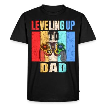 Annonce de la grossesse du passage au niveau du père - T-shirt Premium bio Homme - noir - Devant - Nico (187cm)