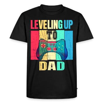 Annonce de la grossesse du passage au niveau du père - T-shirt Premium bio Homme - noir - Devant - Nico (187cm)