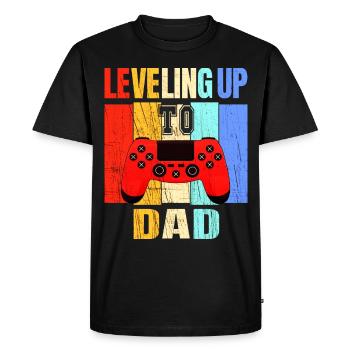 Annonce de la grossesse du passage au niveau du père - T-shirt Premium bio Homme - noir - Devant - Nico (187cm)