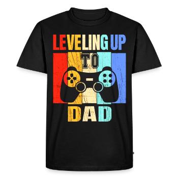 Annonce de la grossesse du passage au niveau du père - T-shirt Premium bio Homme - noir - Devant - Nico (187cm)