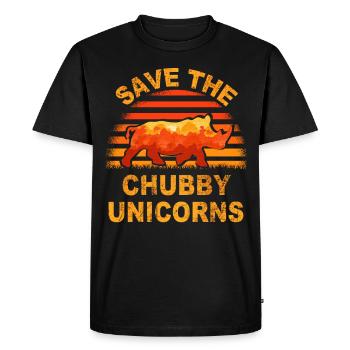 Sauvez les Uniicorns potelés - T-shirt Premium bio Homme - noir - Devant - Nico (187cm)