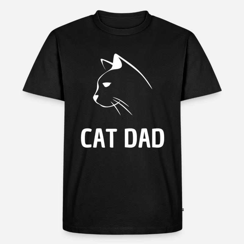 cat dad - Männer Premium Bio T-Shirt - Schwarz