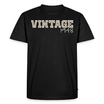 Vintage 1948 Original 1948 Retro 1948 Gift 1948 - Men's Premium Organic T-Shirt - black - Front - Nico (187cm)