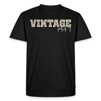Vintage 1947 Original 1947 Retro 1947 Gift 1947 - Men's Premium Organic T-Shirt - black - Front - Nico (187cm)