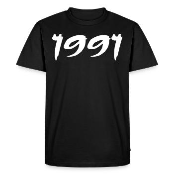 1991 34th Anniversary Gift 1991 Retro 1991 - Men's Premium Organic T-Shirt - black - Front - Nico (187cm)