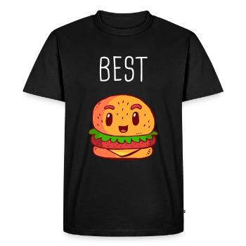 Meilleurs amis Burger Pommes Partie 1 - T-shirt Premium bio Homme - noir - Devant - Nico (187cm)