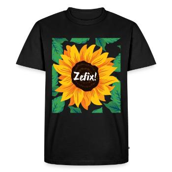 Tournesol Zefix - T-shirt Premium bio Homme - noir - Devant - Nico (187cm)