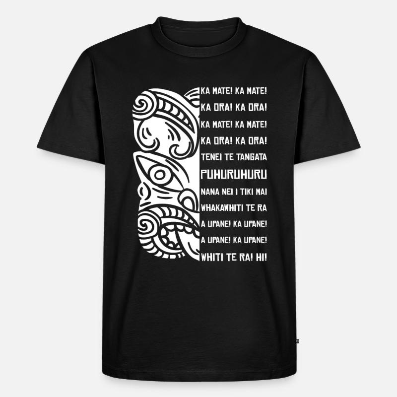 Haka Neuseeland Rugby - Männer Premium Bio T-Shirt - Schwarz