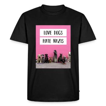 Anti Nazi saying - Men's Premium Organic T-Shirt - black - Front - Nico (187cm)