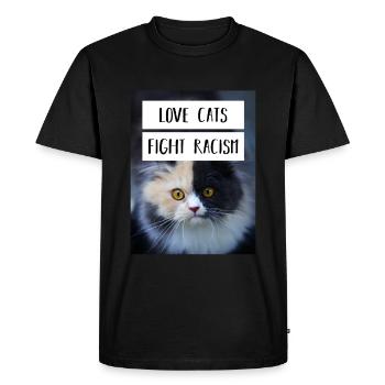 Les chats d'amour nazis combattent le racisme - T-shirt Premium bio Homme - noir - Devant - Nico (187cm)