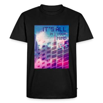 Vaporwave Aesthetic It's All In Your Mind - Men's Premium Organic T-Shirt - black - Front - Nico (187cm)
