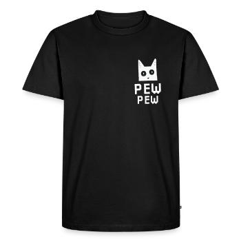 Pew Pew Cat Meme cat - Men's Premium Organic T-Shirt - black - Front - Nico (187cm)