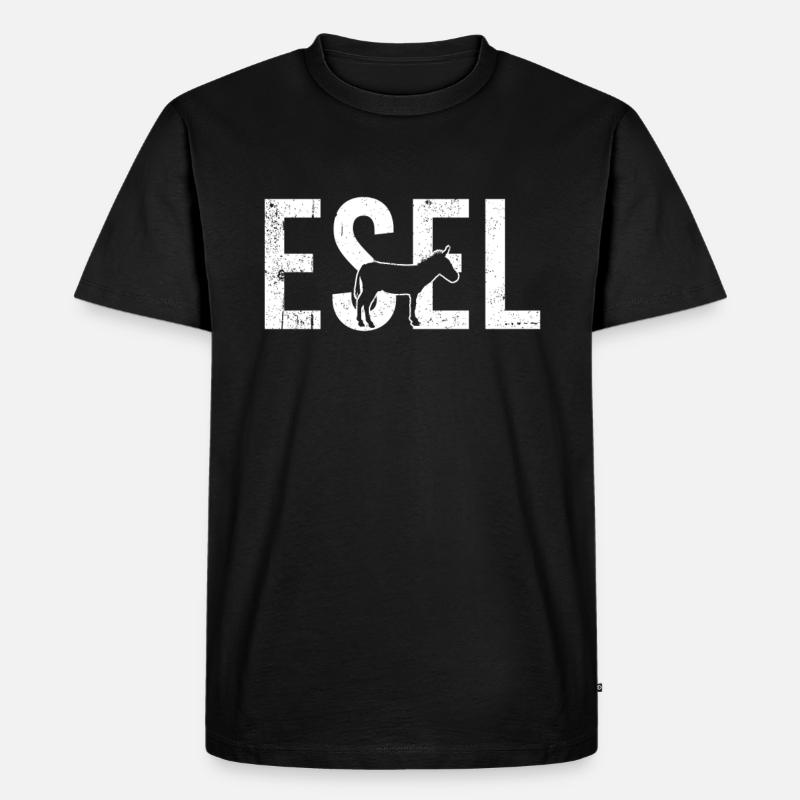 Esel - Männer Premium Bio T-Shirt - Schwarz