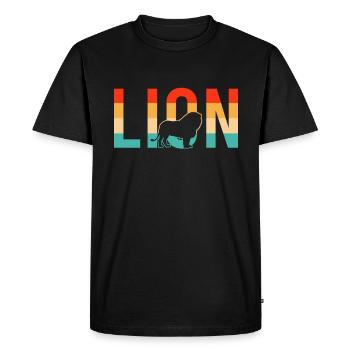 Löwe lion Retro - Men's Premium Organic T-Shirt - black - Front - Nico (187cm)