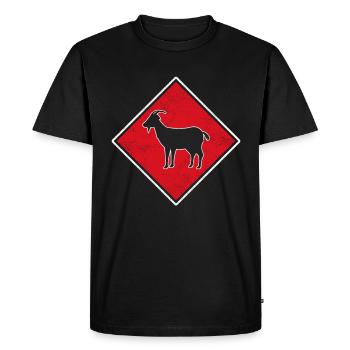 Goat Logo - Men's Premium Organic T-Shirt - black - Front - Nico (187cm)