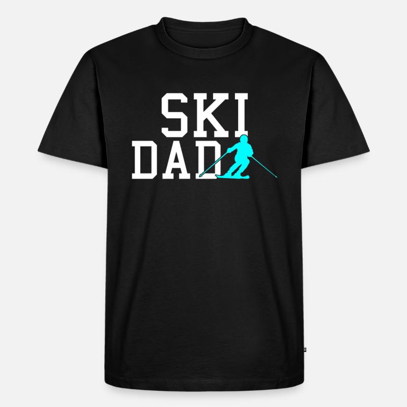 ski dad - Männer Premium Bio T-Shirt - Schwarz