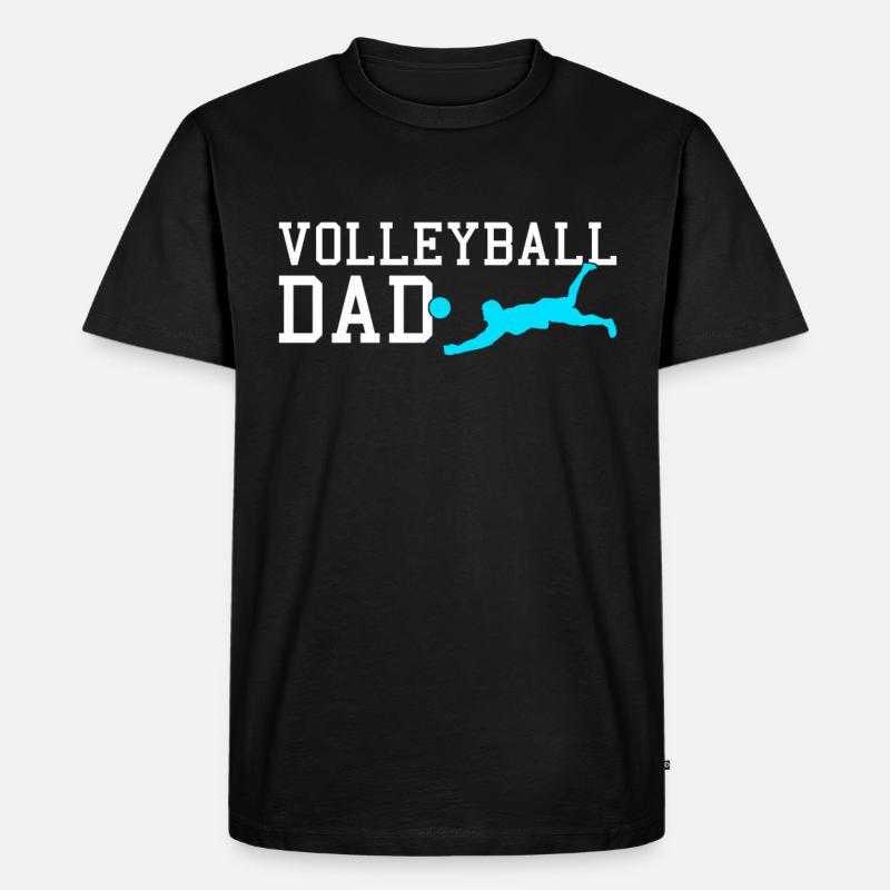 Volleyball dad - Männer Premium Bio T-Shirt - Schwarz
