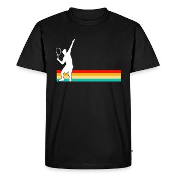 Tennis Rétro - T-shirt Premium bio Homme - noir - Devant - Nico (187cm)