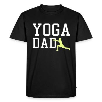 papa yoga - T-shirt Premium bio Homme - noir - Devant - Nico (187cm)