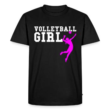 Volley-ball fille - T-shirt Premium bio Homme - noir - Devant - Nico (187cm)