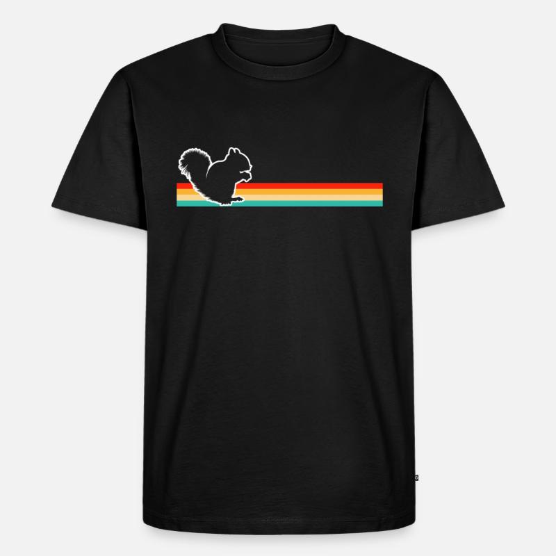 Eichhörnchen Retro - Männer Premium Bio T-Shirt - Schwarz
