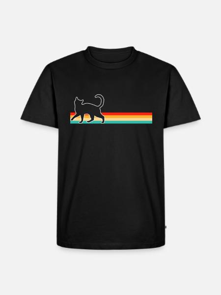 Chat Rétro - T-shirt Premium bio Homme - noir
