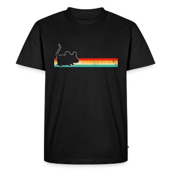 Souris Rétro - T-shirt Premium bio Homme - noir - Devant - Nico (187cm)