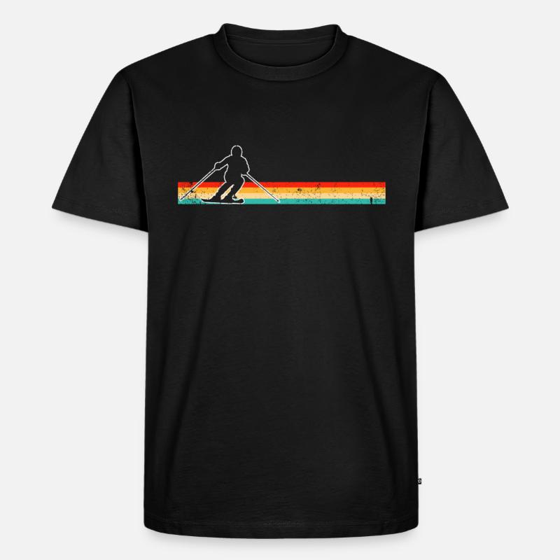 Ski Retro - Männer Premium Bio T-Shirt - Schwarz