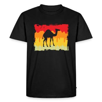 Dromadaire rétro - T-shirt Premium bio Homme - noir - Devant - Nico (187cm)