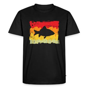 Fish Retro - Men's Premium Organic T-Shirt - black - Front - Nico (187cm)