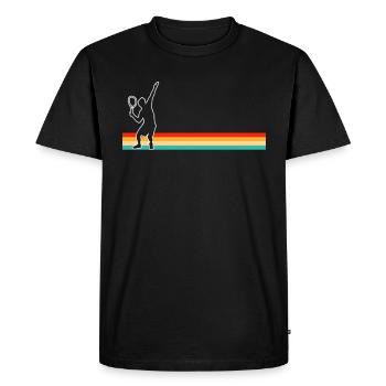 Tennis Rétro - T-shirt Premium bio Homme - noir - Devant - Nico (187cm)