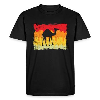 Dromadaire rétro - T-shirt Premium bio Homme - noir - Devant - Nico (187cm)