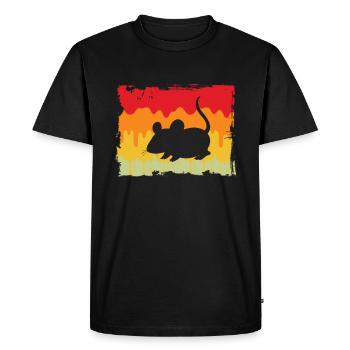 Souris Rétro - T-shirt Premium bio Homme - noir - Devant - Nico (187cm)