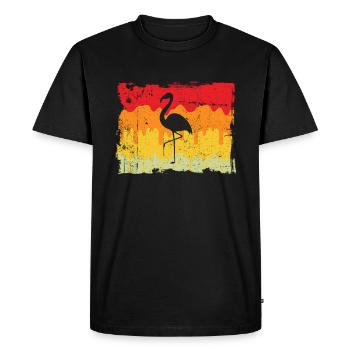 Flamant Rose Rétro - T-shirt Premium bio Homme - noir - Devant - Nico (187cm)