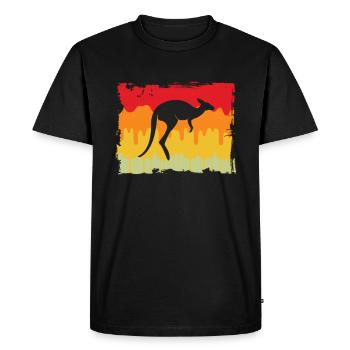 Kangourou Rétro - T-shirt Premium bio Homme - noir - Devant - Nico (187cm)