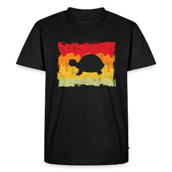 Turtle Retro - Men's Premium Organic T-Shirt - black - Front - Nico (187cm)