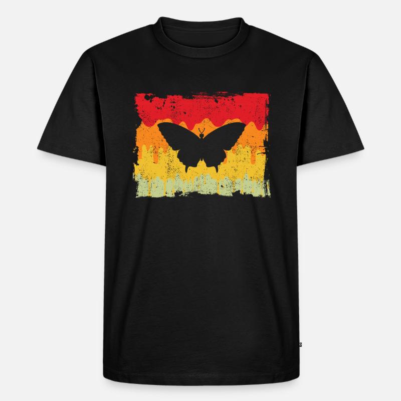 Schmetterling Retro - Männer Premium Bio T-Shirt - Schwarz