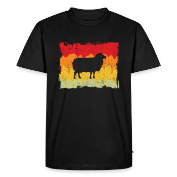 Mouton Rétro - T-shirt Premium bio Homme - noir - Devant - Nico (187cm)