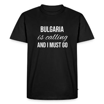 Bulgaria - Men's Premium Organic T-Shirt - black - Front - Nico (187cm)