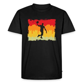 Basketball Retro - Men's Premium Organic T-Shirt - black - Front - Nico (187cm)