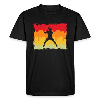 Baseball Retro - Men's Premium Organic T-Shirt - black - Front - Nico (187cm)