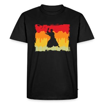 Aïkido Rétro - T-shirt Premium bio Homme - noir - Devant - Nico (187cm)