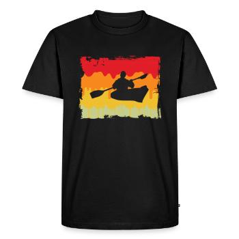Canoe Retro - Men's Premium Organic T-Shirt - black - Front - Nico (187cm)